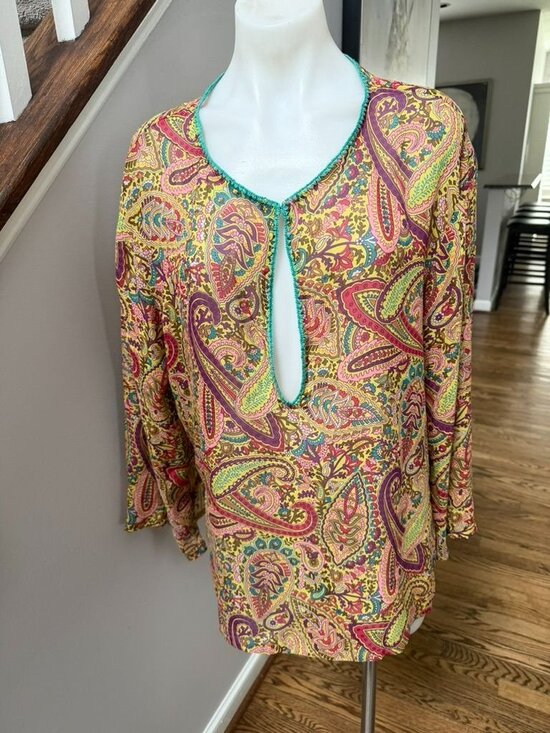 Etro Tops - ETRO Paisley Silk Blouse Size Medium